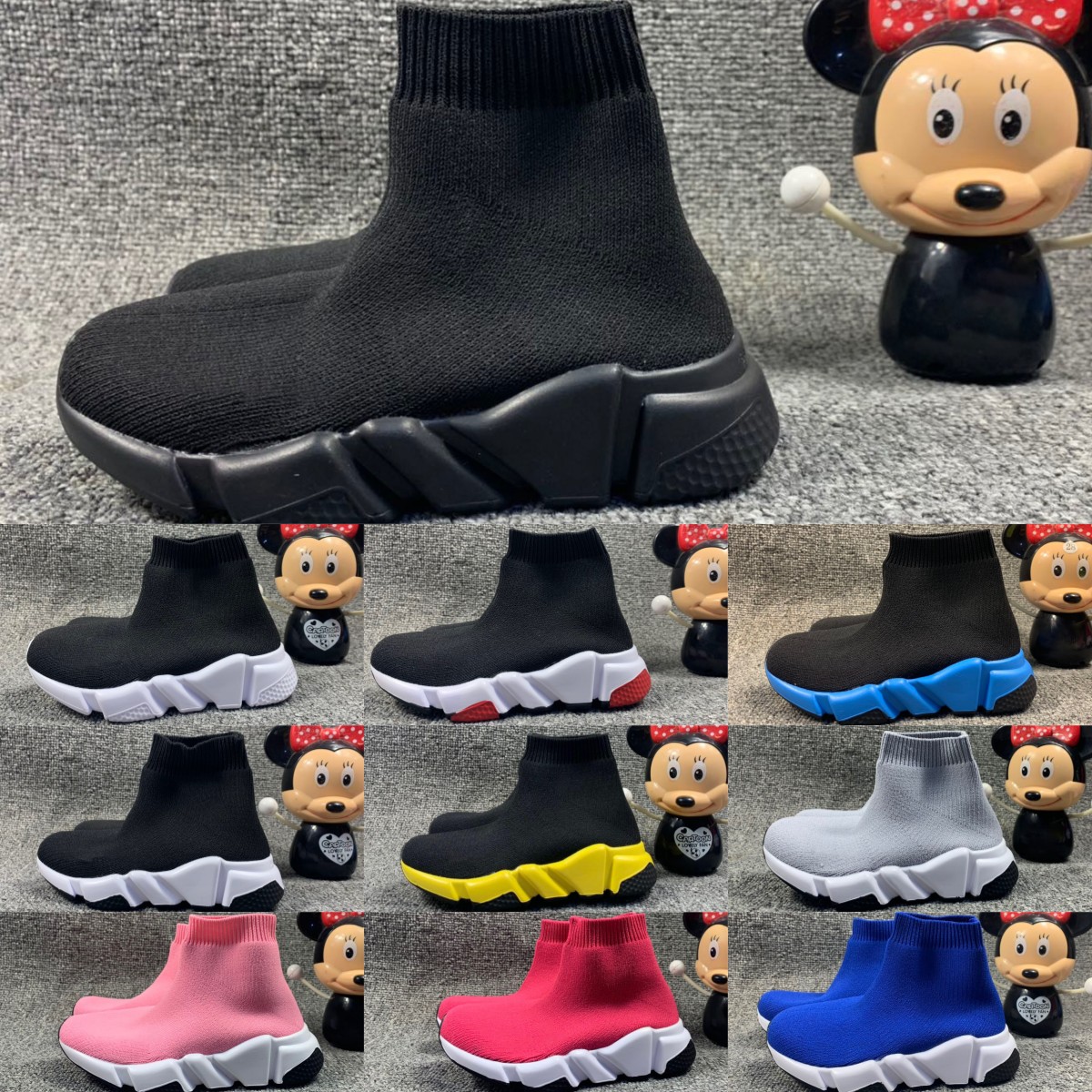 

High Triple-s Black Sneaker Kids Sock Shoes Paris Speed Designer Trainers Girls Baby Kid Youth Toddler Infants Shoe Boys Casual Children Sneakers Size 25-35fapi#, 10