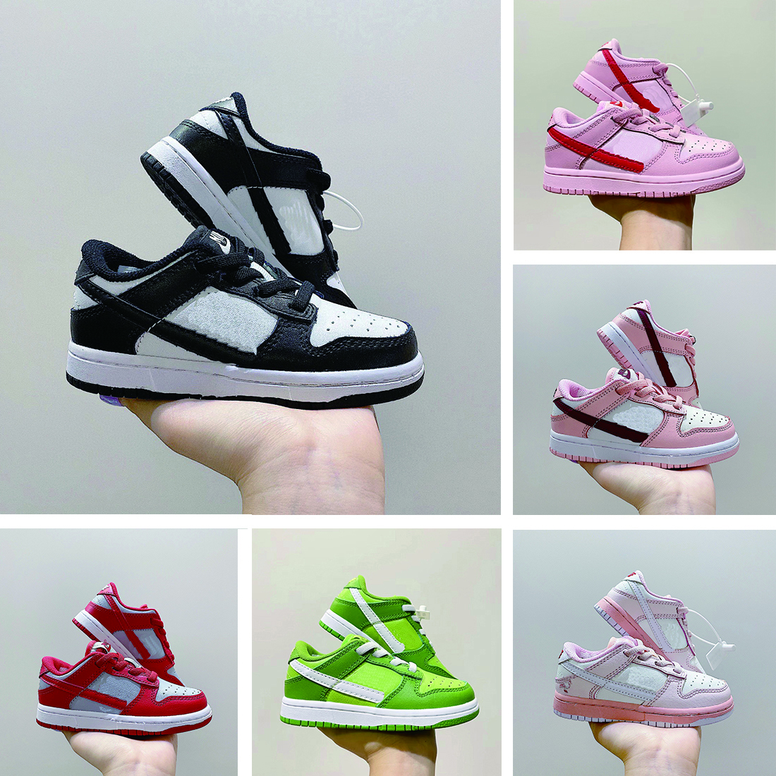 

Kids Running Shoes Panda low Triple Pink Foam Orange Pearl Michigan Shadow Chlorophyll Hyper Cobalt Toddler Shoe dunks Childrens Sneaker for, Item#11