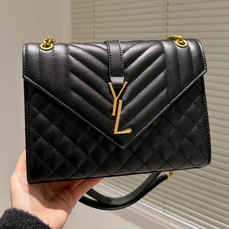 

bag women luxury handbag Subaxillary package Fashion designer classic tote bags wallet Metal gold chain Leather Flip cover diagonal messenger crossbody purse, Black