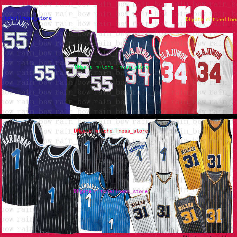 

Jason Williams Basketball Jerseys Hakeem Olajuwon Reggie Miller Penny Hardaway Tracy McGrady Vintage Jersey Shirts S-XXL 31 55 34 new, Jersey(moshu)-maidi