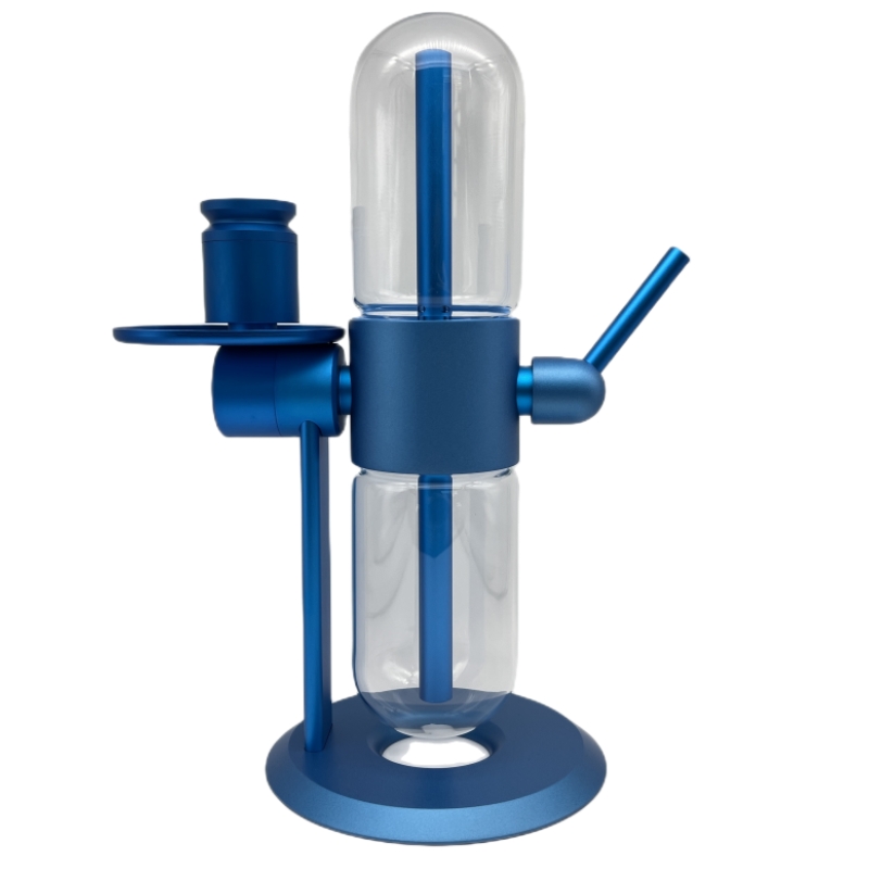 

NEW Blue Hookahs Custom 360 Rotating Aluminum Alloy Glass Gravity Bong
