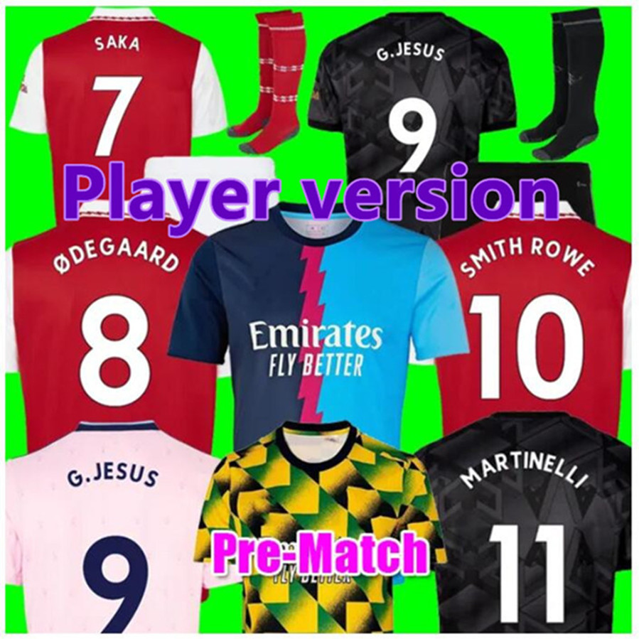 

22 23 G.JESUS soccer jerseys whiteout SAKA Fans Player THOMAS MARTINELLI TIERNEY 2022 2023 football shirt Men Kids kit ODEGAARD VIEIRA Nketiah SALIBA No More Red