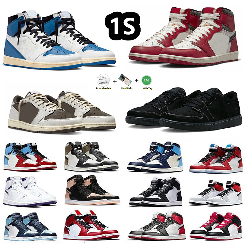 

jumpman 1 1s Mens basketball shoes Rebellionaire Black Phantom Bred Patent Gorge Green True University Blue Dark Mocha Heirloom men women Sneakers, Item#18