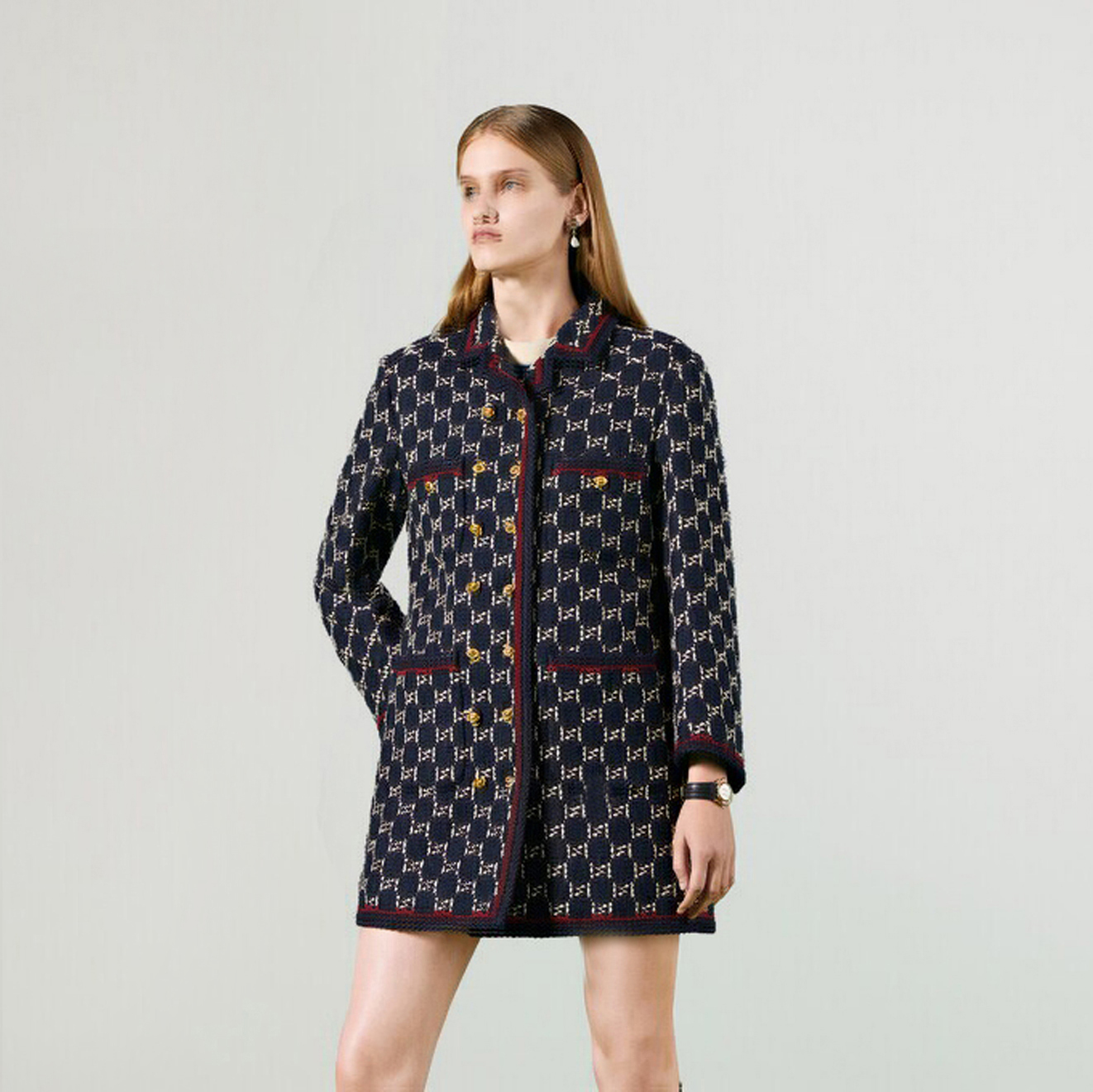 

Women' designer blazers Clothing Double G spring new released tops, Blue