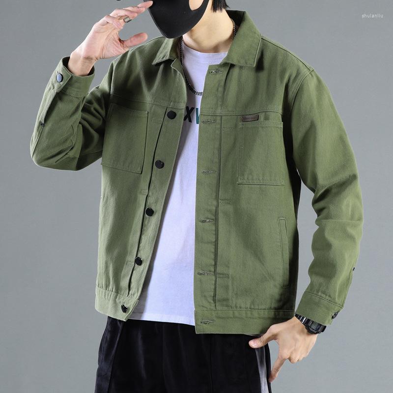 

Men's Jackets 2023 Spring Autumn Casual Loose Men Denim Coat Cotton Versatile Long Sleeve Workwear Male Jacket, 9001-2