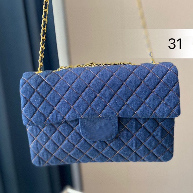 

CC Bags Luxury Brand Cross Body Large Capacity Denim Women Crossbody Bag Matelasse Shopping Travel Shoulder Bag Pochettes Card Holder Key Po, Blue