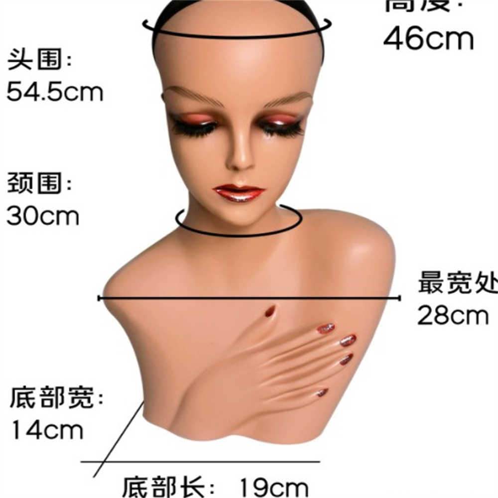 

2style ABS Female Head plus size Mannequin Body dummy Cosmetology With Long Neck Salon Hairdressing training Doll Head For Wig Making Dispay E096