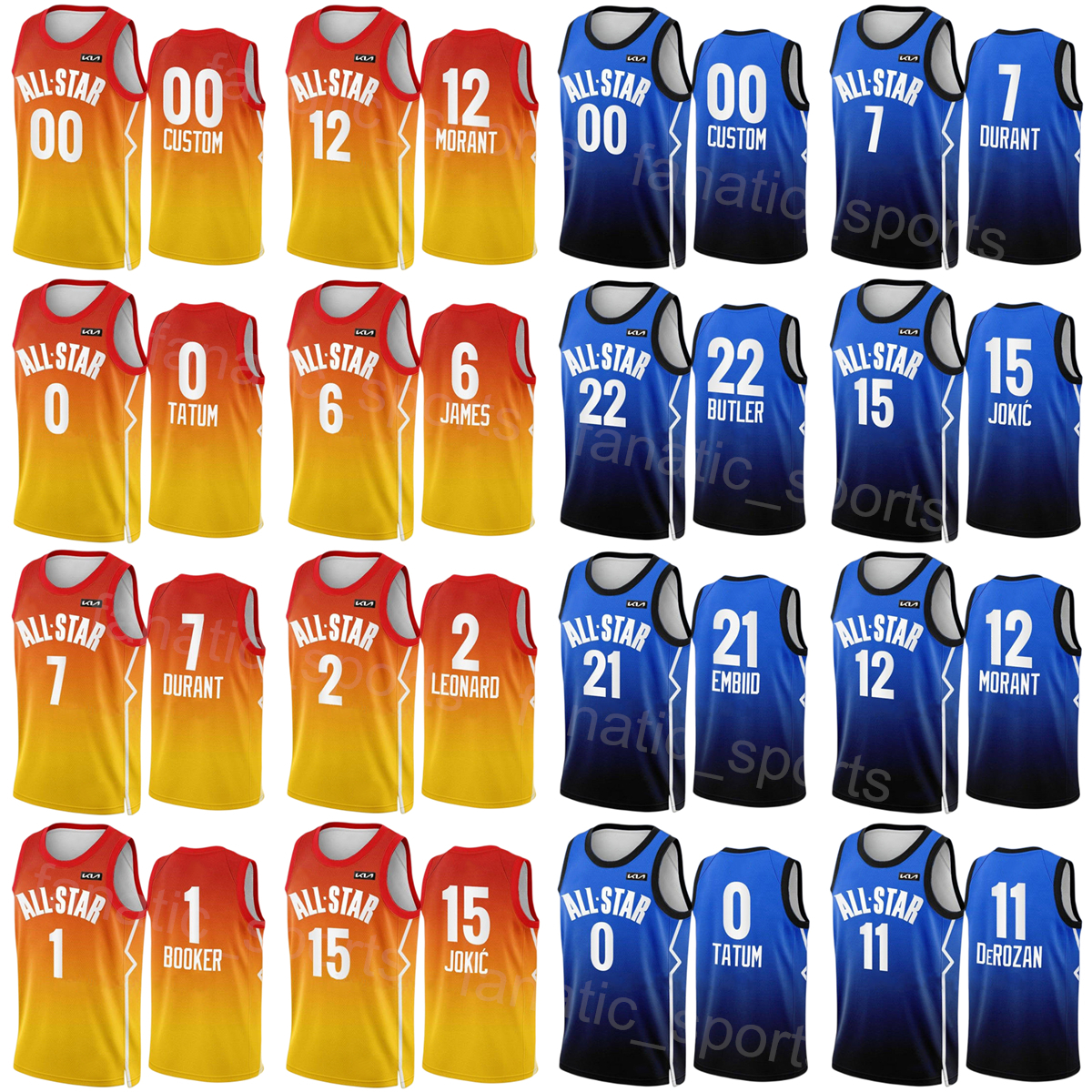 

Print All-Star Basketball Jerseys 2023 Stephen Curry Luka Doncic Ja Morant Gilgeous-Alexander Kyrie Irving Kevin Durant Jayson Tatum Joel Embiid Lauri Markkanen, Gold