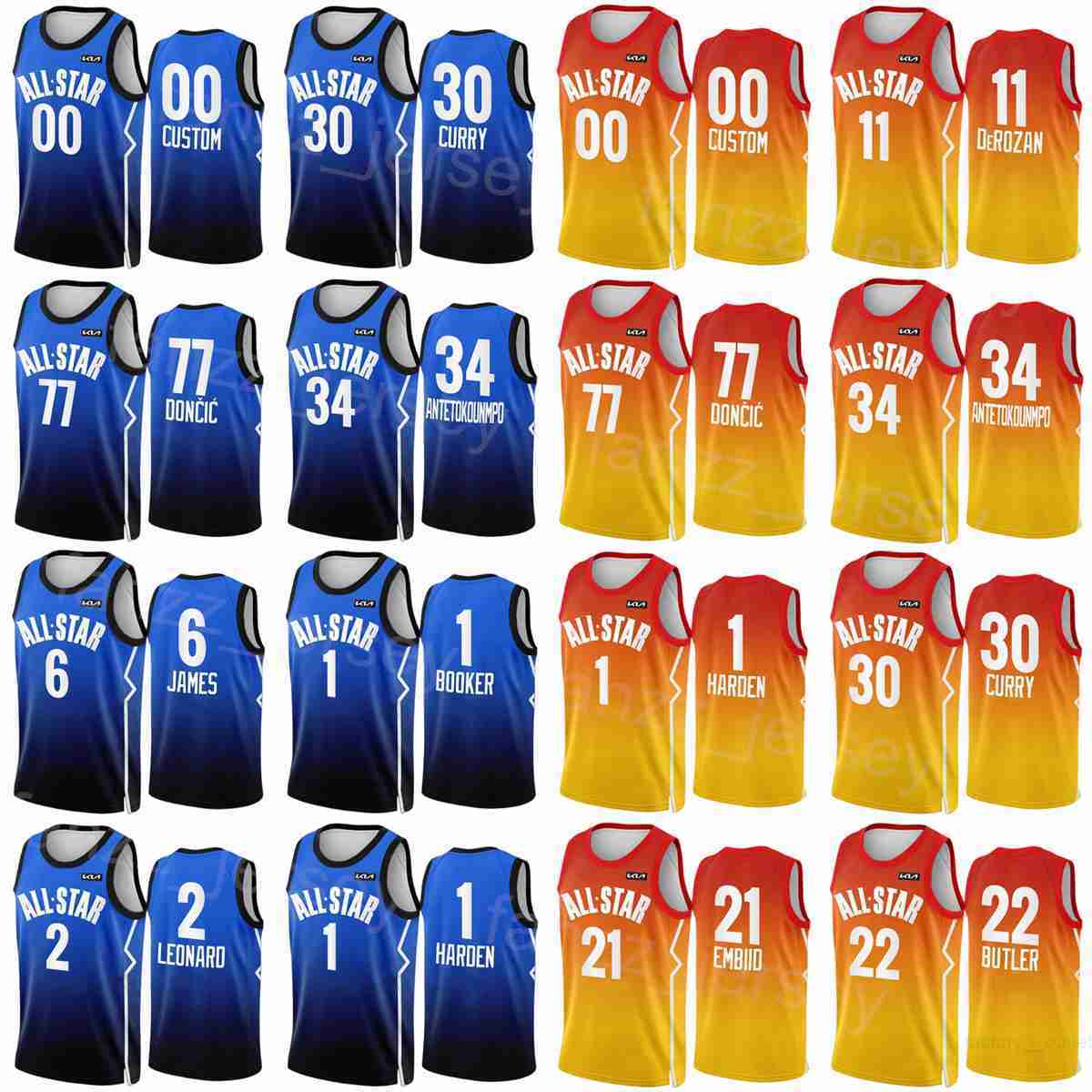 

Print Basketball All-Star Jersey 2023 Conference Kevin Durant 7 Giannis Antetokounmpo 34 Jayson Tatum 0 Joel Embiid 21 Jimmy Butler 22 Pascal Siakam 43 Men Kids Women, Gold