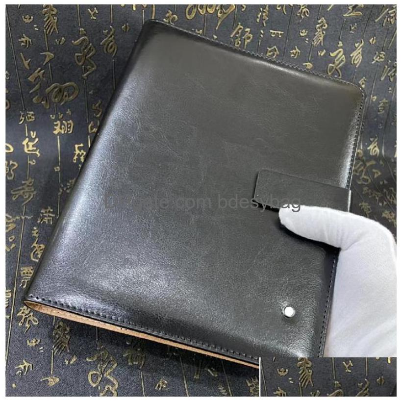 

Notepads Classic Black /Brown Leather Er Agenda Handmade Note Book Luxurs Periodical Diary Business Notebook A5 Drop Delivery Office Dhsi3