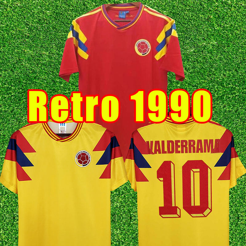 

Retro Colombia 1990 Home Soccer Jerseys Valderrama Escobar Futbol Camiseta Vintage Football Shirt Classic Kit Tops #2 #19 world cup HOME away