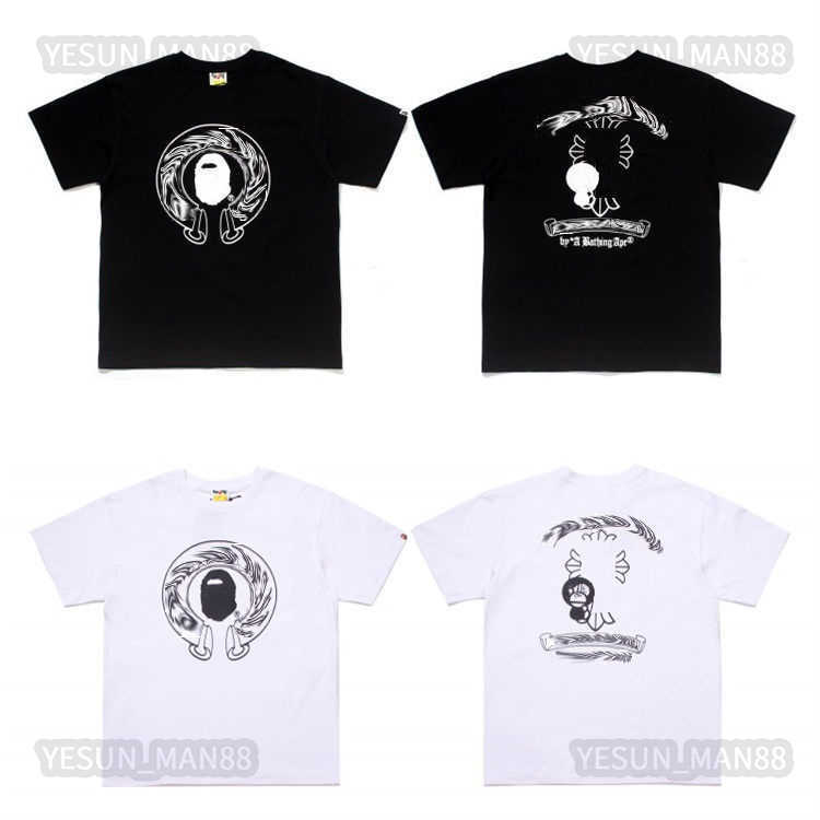 

Designer Luxury apes Classic T Shirt Mens And Womens chs Horseshoe Sanskrit Cross Print Top Summer Breathable High Street Trend Tee