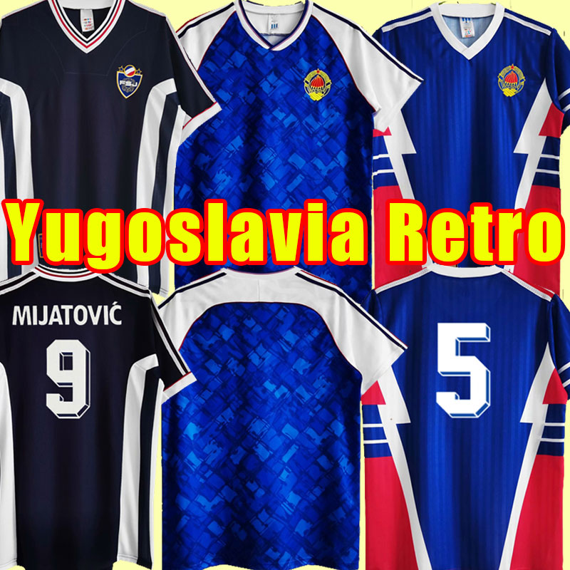 

RETRO 98 92 90 Yugoslavia soccer jerseys Pancev Mijatovic Mihajlovic Stankovic Jugovic Stojkovic SAVICEVIC classic football shirt calcio Jugoslavija, 90-91