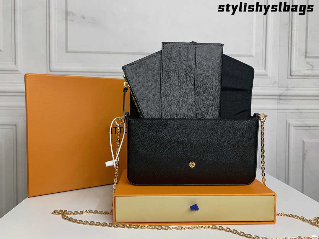 

Wallets Hihg Luxurys Designers wallet Woman Fashion Embossings Crossbody wallets Shoulder Bags Multi Pochette Felicie Chain Purse With Dust Bag 011923H, 61276#embossed red