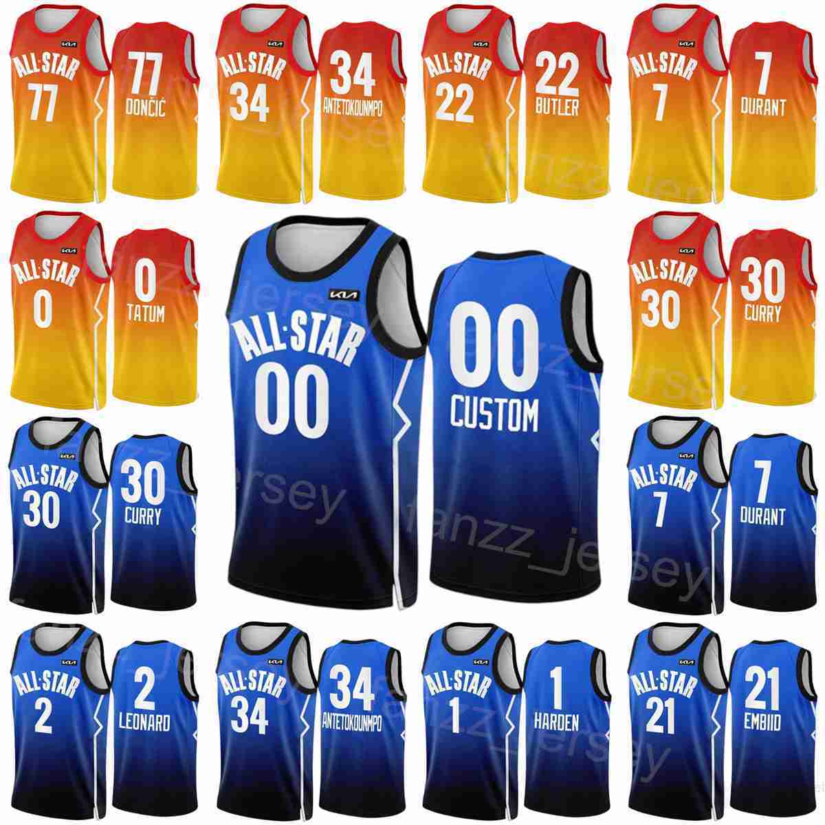 

Screen Printed Basketball 2023 All-Star Jersey Game Stephen Curry 30 Luka Doncic 77 Ja Morant 12 Shai Gilgeous-Alexander 2 Klay Thompson 11 Russell Westbrook 0 Shirt, Gold