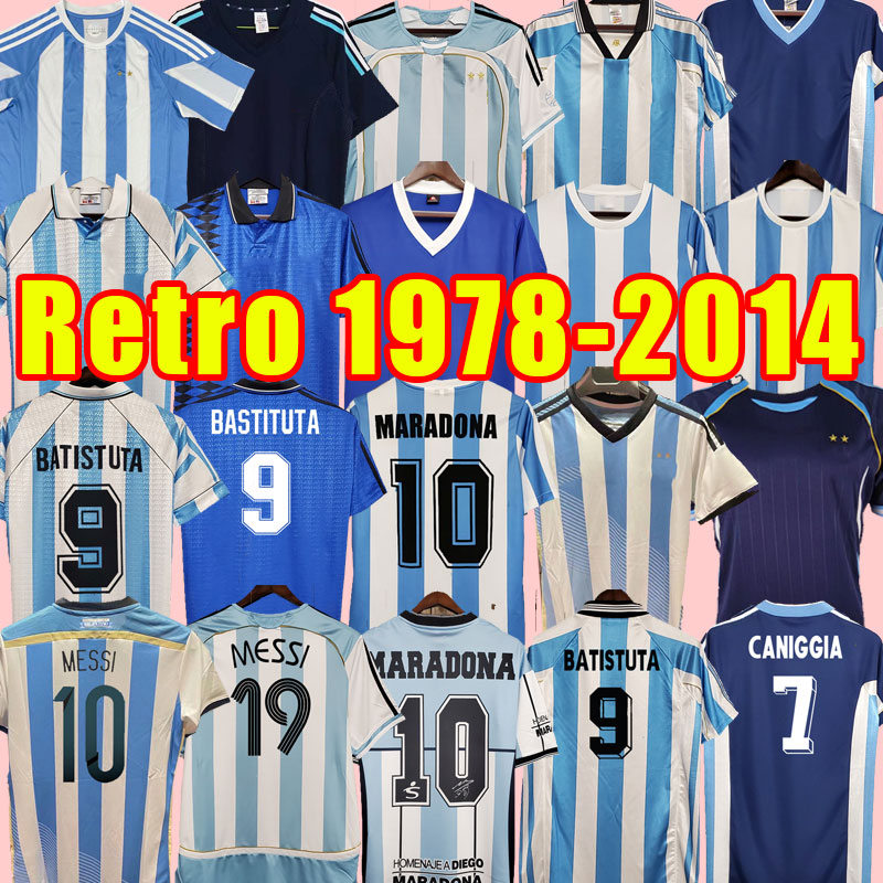 

Retro Argentina Soccer jerseys classic Maradona vintage Football Shirt MESSIs RIQUELME CRESPO TEVEZ ORTEGA BATISTUTA 10 11 96 97 1978 1986 1994 1998 2002 2006 2014