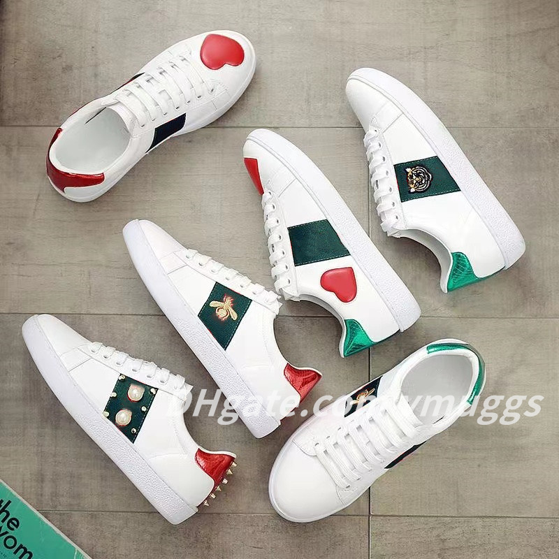 

Casual shoes Designer Italy Ace Bee Tiger guccie for Men Womens Sneaker Chaussures Leather Embroidered Stripes white Shoe flat platform Walking Sports Trainers, 26