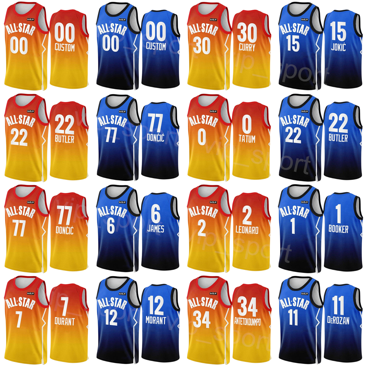 

Printed 2023 All-Star Conference Basketball Jerseys LeBron James 6 Nikola 15 Davis 3 Zion 1 Andrew Wiggins 22 Lauri Markkanen 23 Gold Yellow Blue Team Color Uniform, Women