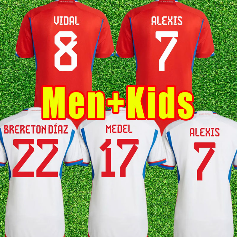 

2022 2023 Chile Soccer Jerseys chilean Home Away 22-23 Vidal Alexis Sanchez Felipe Mora Erick Pulgar Football Jersey uniform thai men kids football shirts