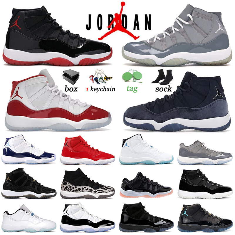 Air Jordan retro 11 Basketball shoe mens womens Cherry 11s Midnight Navy Cool Grey Cap and Gown Bred Designer Sports Outdoors trainers sneakers