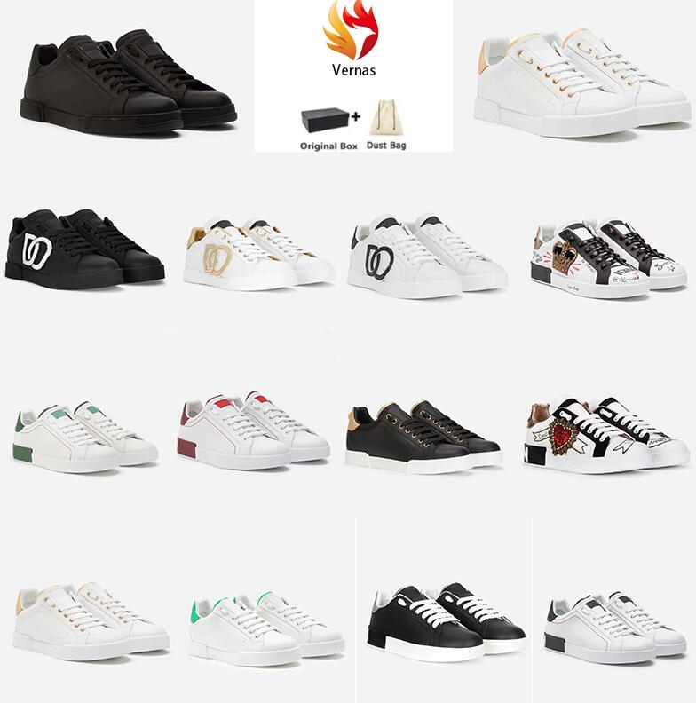 

Popular Brand Calfskin Nappa Man Sneakers Shoes White Black Leather Trainers Famous Comfort Outdoor Trainers Men's Casual Walking EU35-46.BOX, 13