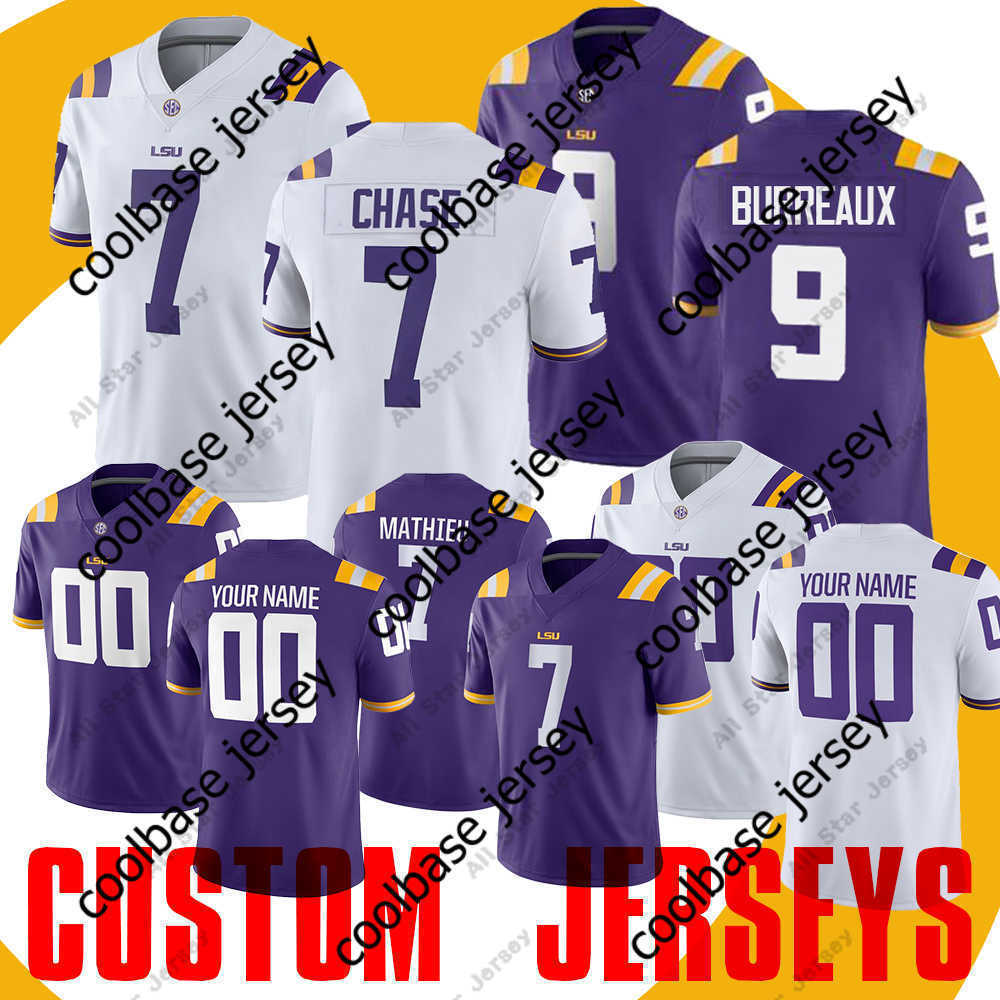 

Football Jerseys Football Jerseys Custom LSU Tigers Jersey Joe Burrow Burreaux JaMarr Chase Odell Beckham Jr. Leonard Fournette Tyrann, Purple