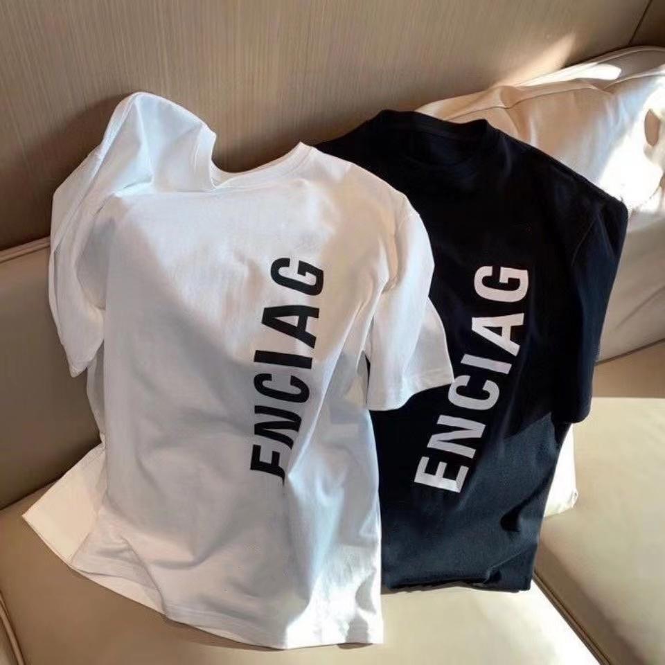 

Designer Brand Women's Plus T Shirts White Black Short Sleeves Printed Casual Loose Round Neck Summer Couples Clothing Asia M-4XL