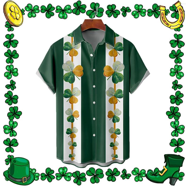 

Men' Casual Shirts Irish Shamrock Shirt Vacation St Patricks Day Blouses Short-sleeved Stylish Oversized