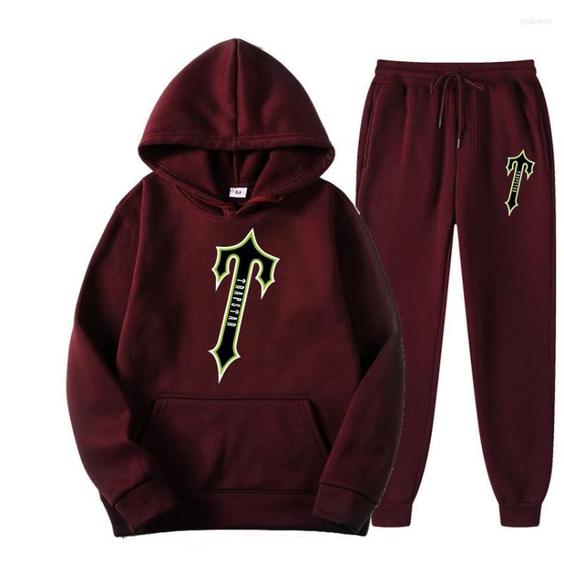 

Men's Tracksuits Men's Tracksuit Trend Hooded 2 Pieces Set Hoodie Sweatshirt Sweatpants Sportwear Jogging Outfit Trap Star Logo Man, Grey