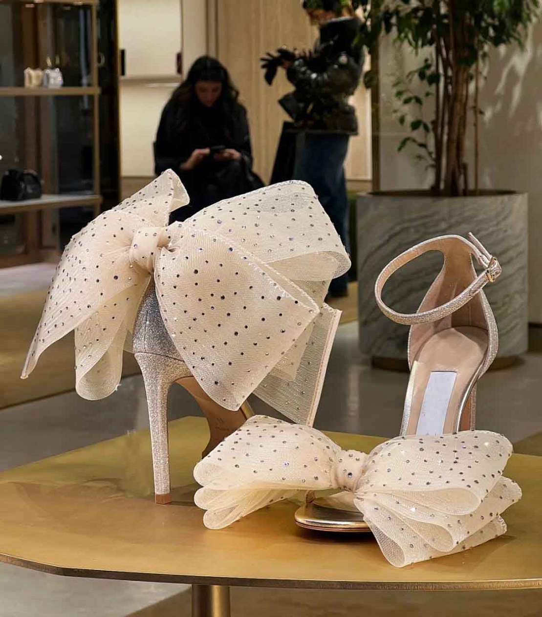 

Elegant Wedding Bridal Aveline Sandals Shoes Women High Heels Mesh Bows Gladiator Sandalias Averly Stiletto-heel Dress Evening Lady Pumps EU35-43