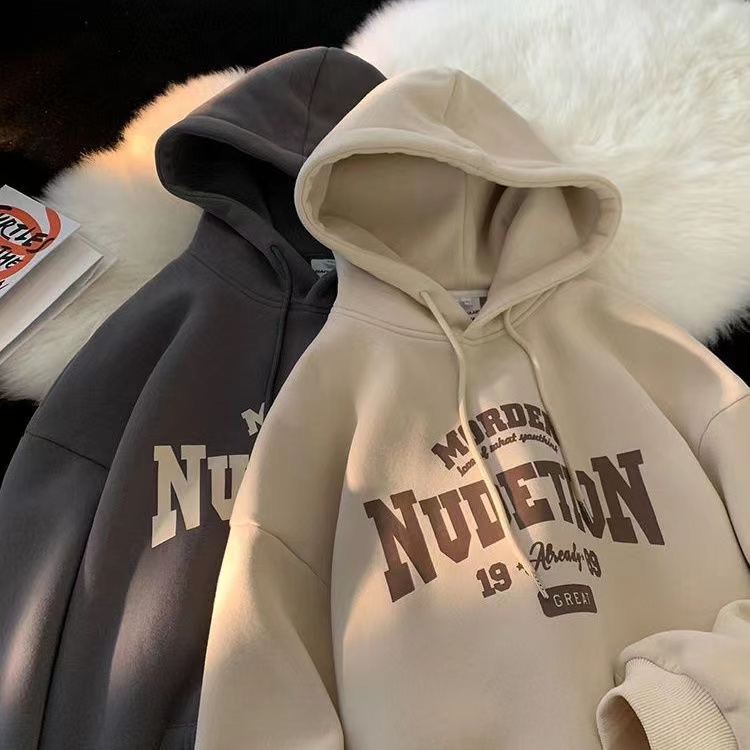 100% cotton men's Hoodies 800g heavyweight non-picking fashion men's high-grade hooded long-sleeved sweaters are available in thickness
