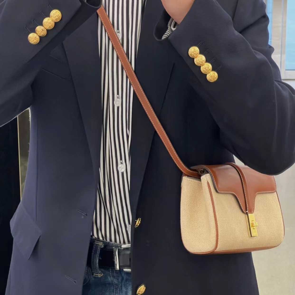 

Shoulder Bags Evening Bags Arc de Triomphe 2023 luxury trendy leather messenger bag women's new soft16 commuting small square casual wide shoulder strap, Ivory8