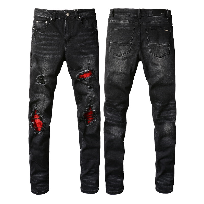 

2023 New Arrivals amirs Mens Luxury Designer Denim Jeans Holes Trousers amiri Jean COOLGUY Biker Pants Man Clothing #886, Black