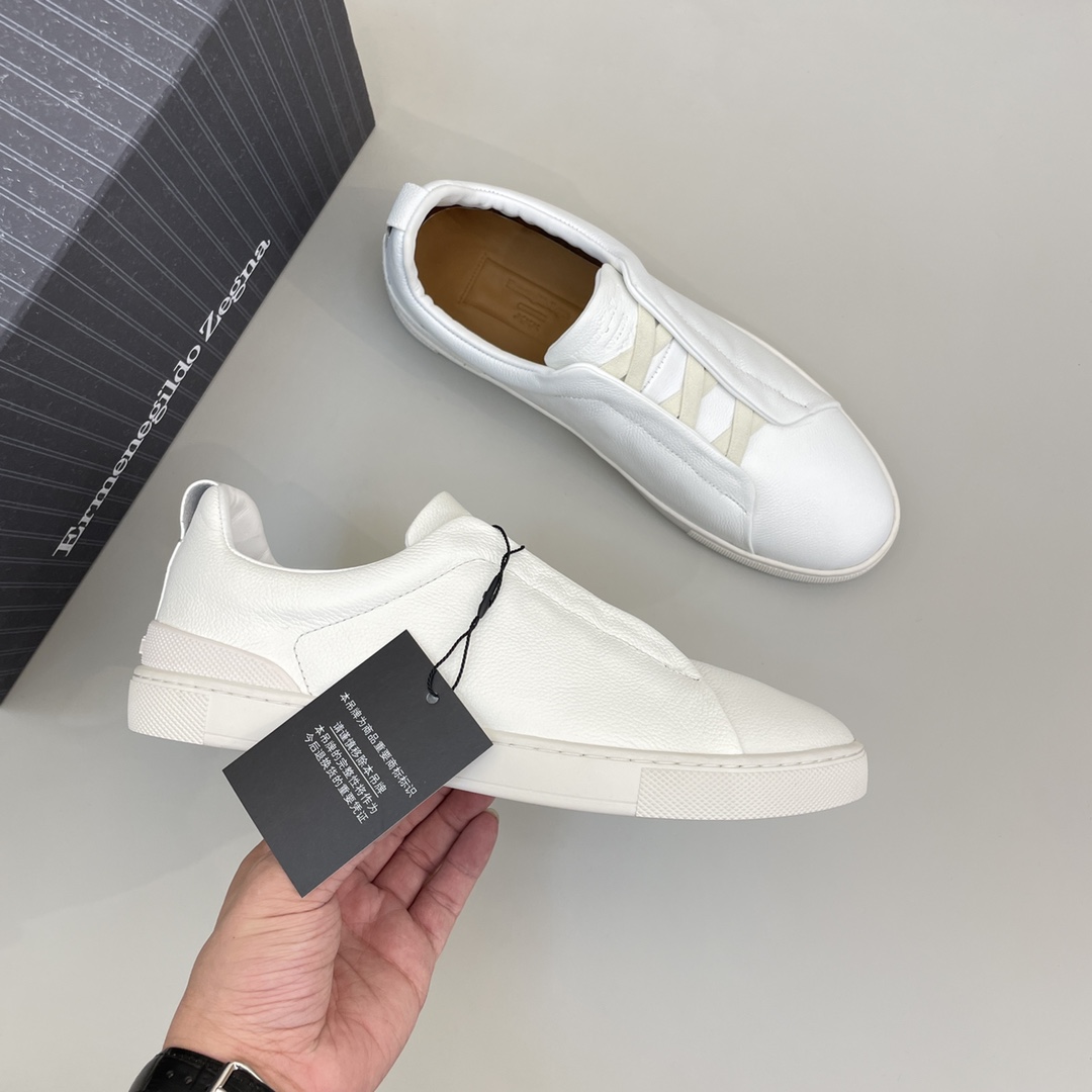 

Designer man Casual Zegna Shoes extravagance leather light Sneaker Wholesale price Canvas mate Trainers TPU non-slip Breathable sneaker with box dustbag size 39-45