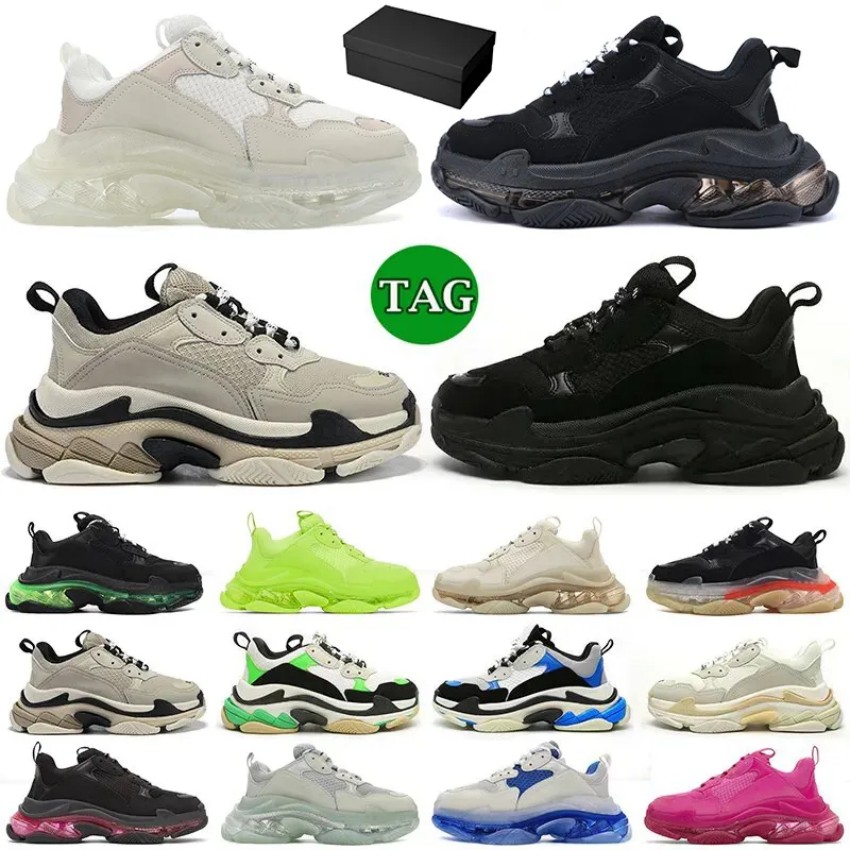 

2023 Designer triple s men women casual shoes sneakers platform black white grey red pink blue green Light Tan oreo mens trainers sports shoes with box Khaki Rust Pink