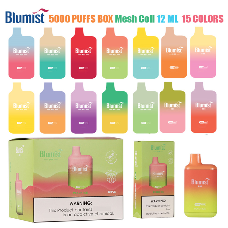 

Blumist Box 5000 Puff 5000 Electronic Cigarettes disposables vapes 650mah Rechargeable Battery 12ml cigarrillos desechables Prefill sigarette elettroniche