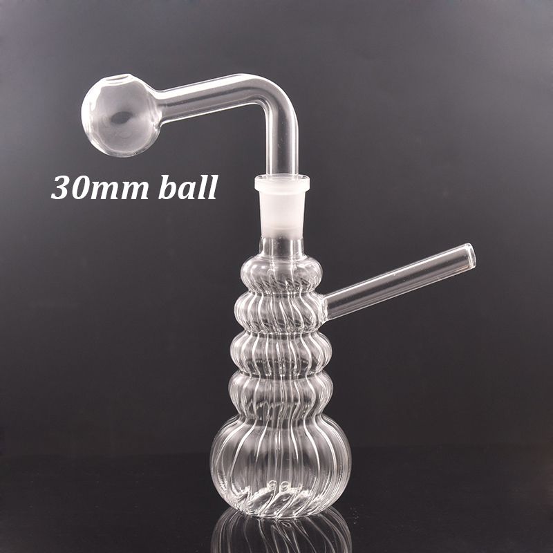 

Hookahs accessories thick Pyrex Oil Burner Bong 6inch 14mm joint bubbler water Pipe recycler dab rig bongs with Detachable oil pot Easy to clean 2pcs