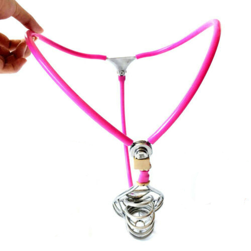 

Mens G-Strings Invisible Male Chastity Belt Simple Men Chastity Device Breathable Chastity Cage with Scrotum Nest Full Adjustab, Pink