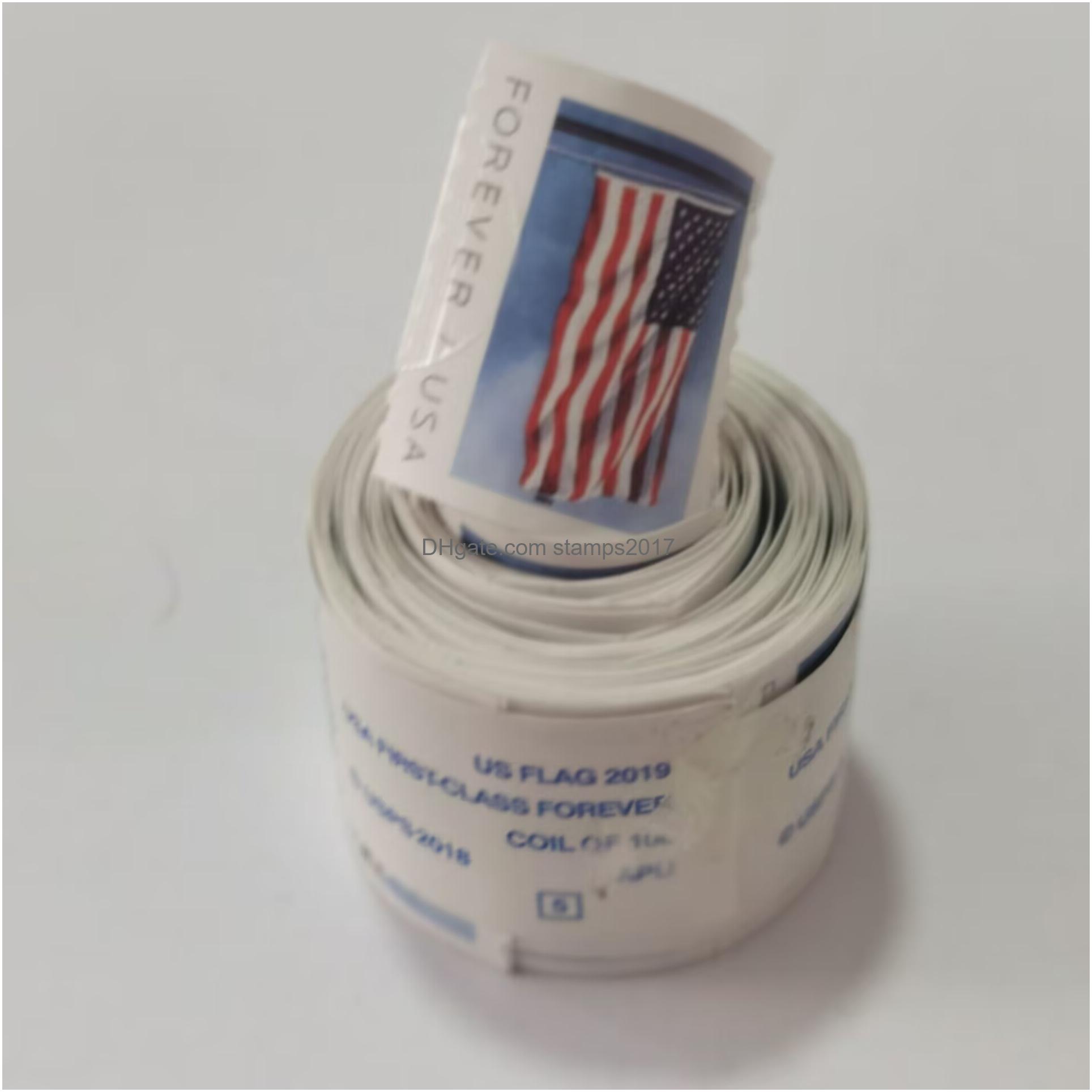 

Stamps Usa Flag Roll Of 100 First Class Mailing Wedding Engagement Office Envelopes Postcard Mail Supplies Drop Delivery School Busi Dhnmq