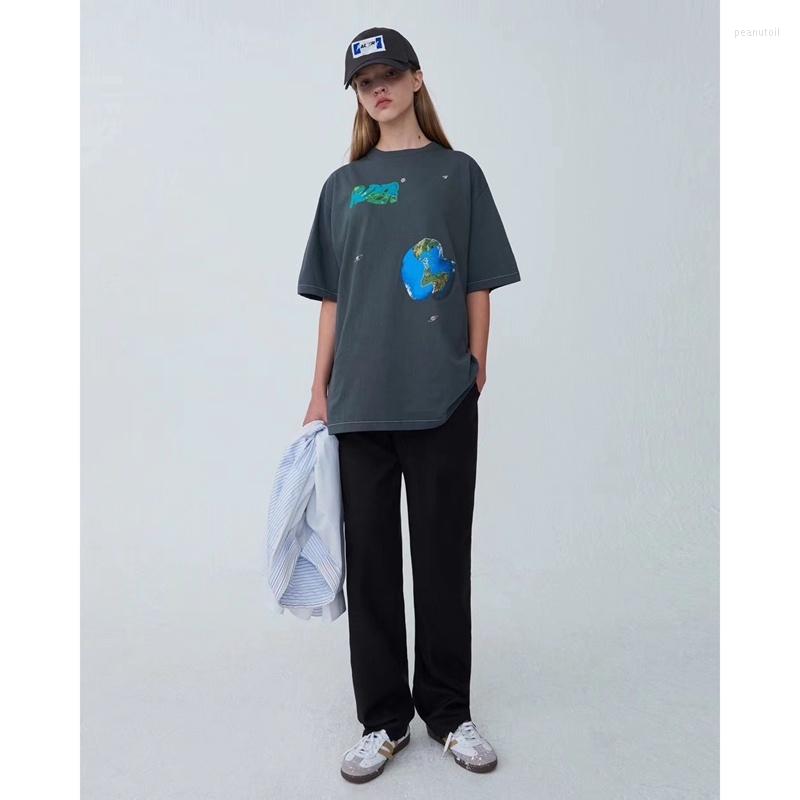 

Men's T Shirts 20ss Ader Error Tshirt Cotton Spaceship UFO Printing -quality Planet Graphic Tee Korea Men Women Shirt, Black1
