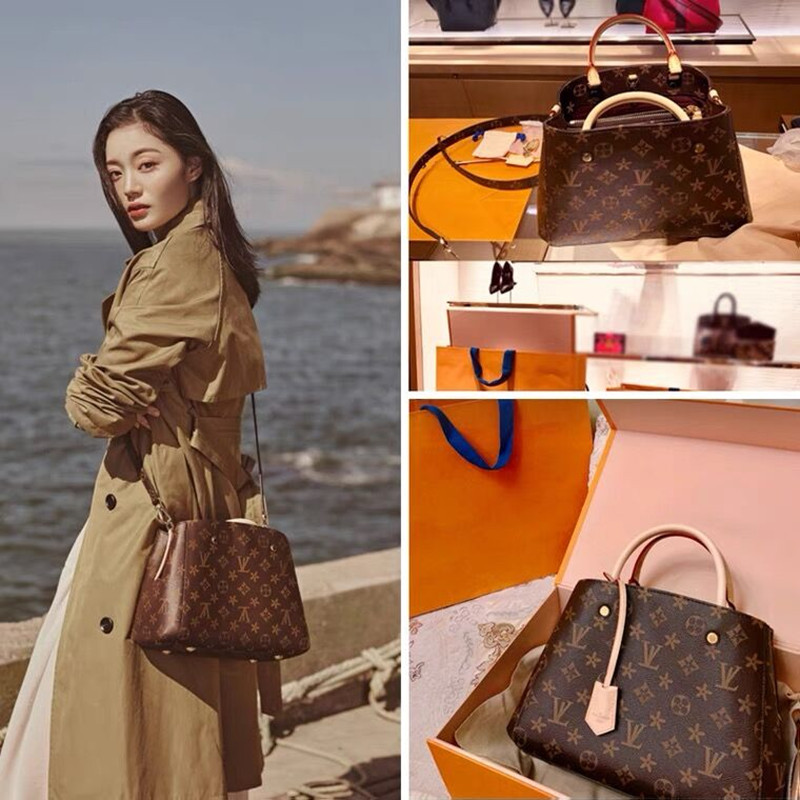

designers Handbags Purses MONTIGNE Bag Women Tote Brand Letter Embossing Genuine Leather Shoulder Bags crossbody bag, Black embossing