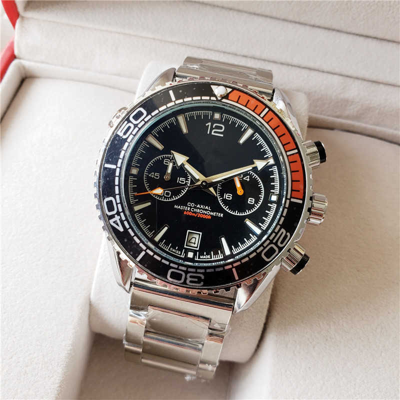 

Fashion Five Hands Steel Band Men's Quartz Watch 230130, Black