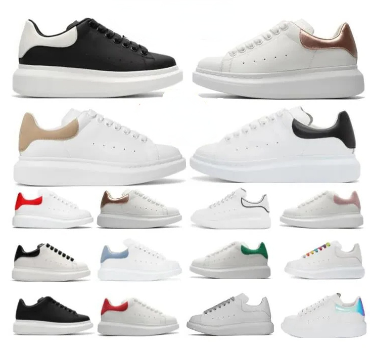 

2023Designer Shoes sneakers Fashion Casual Shoes Leather Lace Up handmade Alexa MQ Men Fashion Platform oversized Sneaker White Black Luxury Velvet Suede, M19