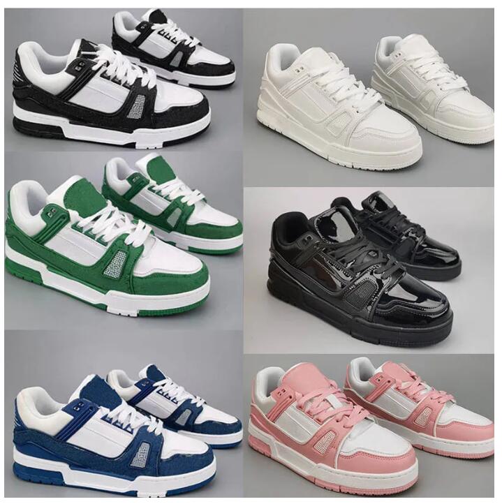 

Designer Trainer Sneaker Virgil Casual Shoes 2023 Calfskin Leather Abloh Black White Green Red Blue Leather Overlays Platform Low Sneakers Casual shoes Size 36-45