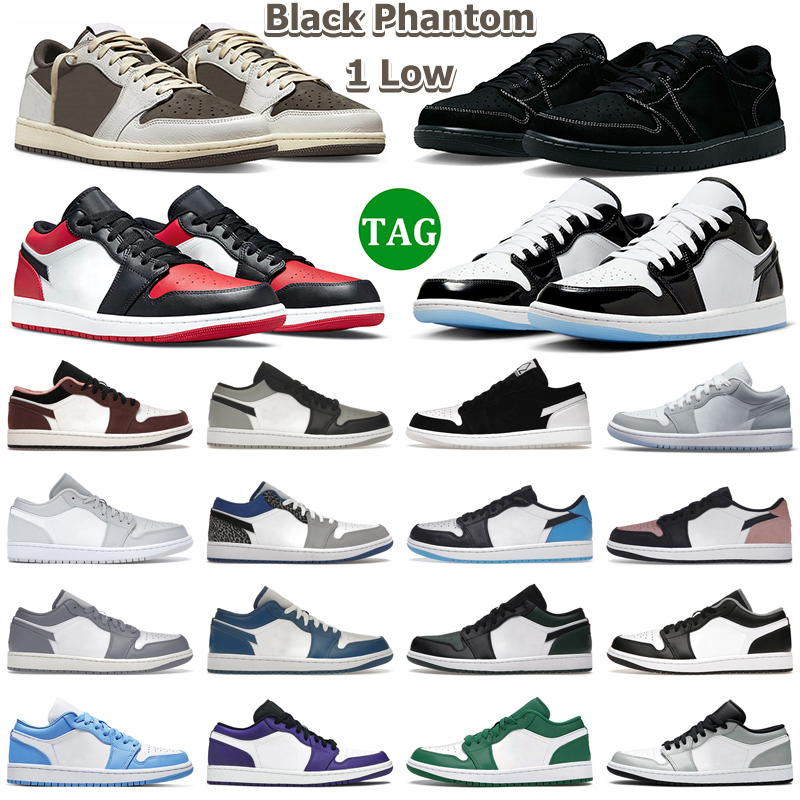 

Low 1 Basketball Shoes Men Women 1s Reverse Mocha Black Phantom Wolf Grey Concord Bred Shadow Toe Bulls White Camo True Blue Mens Trainers, 19