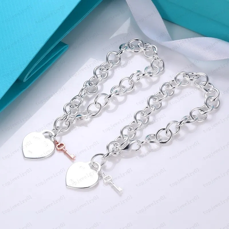 

Designer chain heart-shaped necklace female stainless steel bracelet couple gold chain pendant neck luxury jewelry gift girlfriend accessories wholesale with box