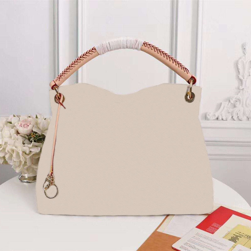 

Designer ARTSY Handbags Woman Bags Excellent quality Genuine Leather Bags date code inside Tote, White lattice