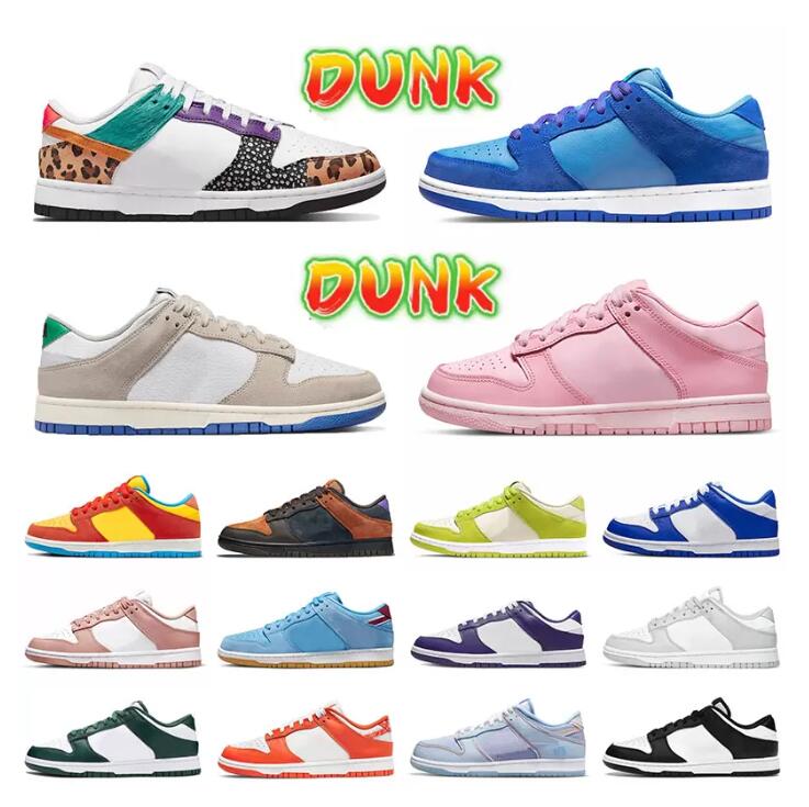 

2023 DUNksb Mens Women Casual Shoes Dunks SB Low Racer Blue White Reverse UNC Panda Black White Wolf Grey Fog Safari Mix Syracuse Kentucky 36-46, 40