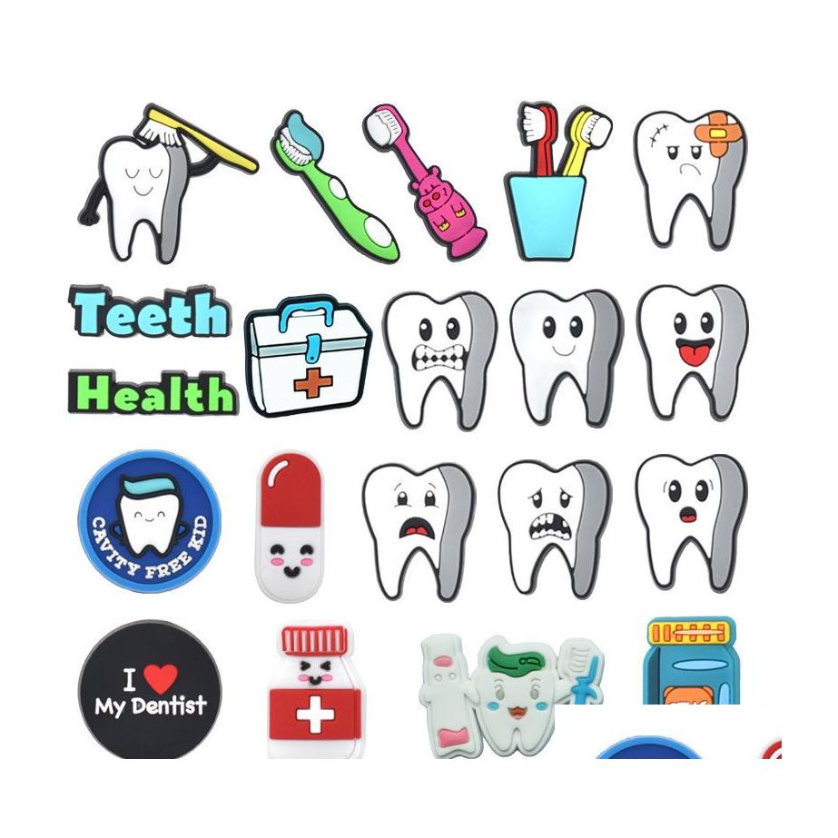 

Shoe Parts Accessories Tooth Croc Charms Jibitz Charm Decoration Buckle Drop Delivery Shoes Dhlo7