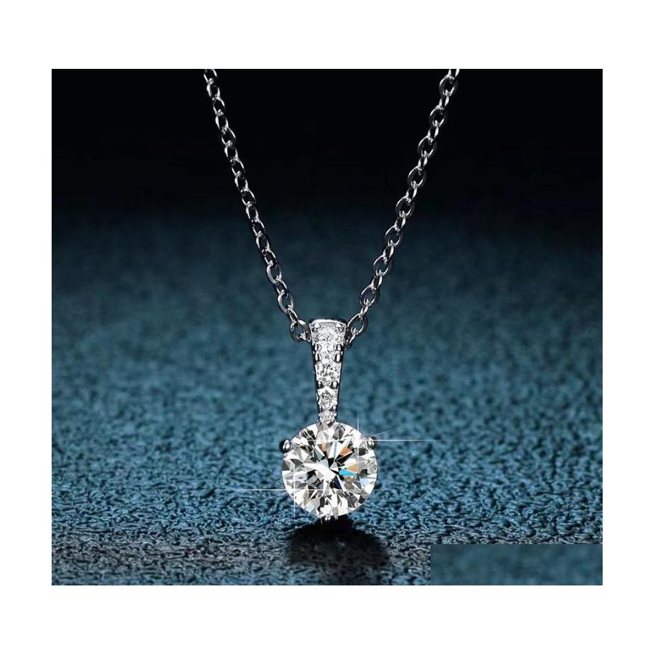 

Other Trendy Real 1 D Color Moissanite Diamond Necklace Women Jewelry 100 925 Sterling Sier Clavicle With Gra Giftother Otherother D Dhhnv